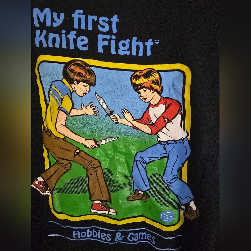 Steven Rhodes My First Knife Fight T-Shirt - Picture 2 of 4